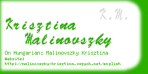 krisztina malinovszky business card